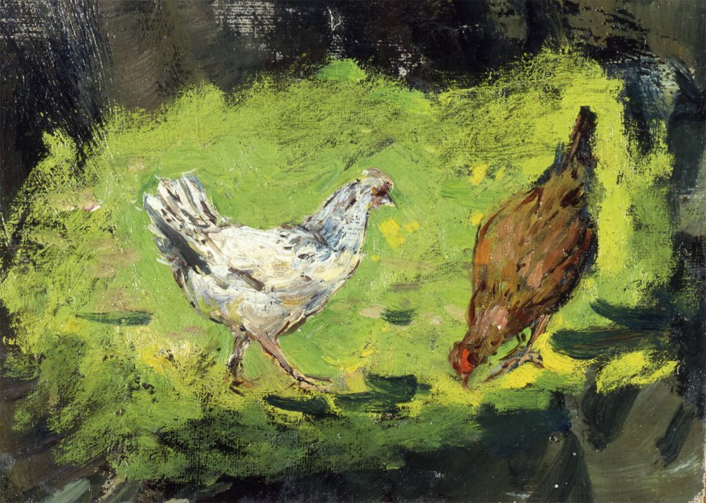 Gemälde von Robert Sterl, Zwei Hühner, um 1901