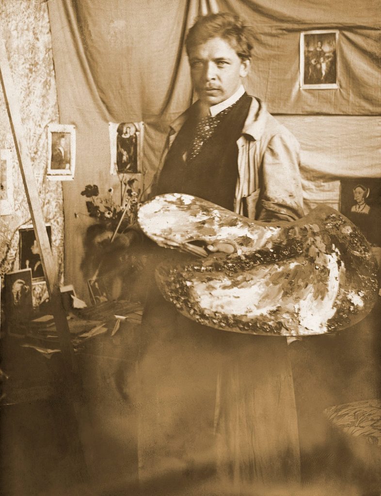 Foto_Robert Sterl mit Palette, wohl 1898
